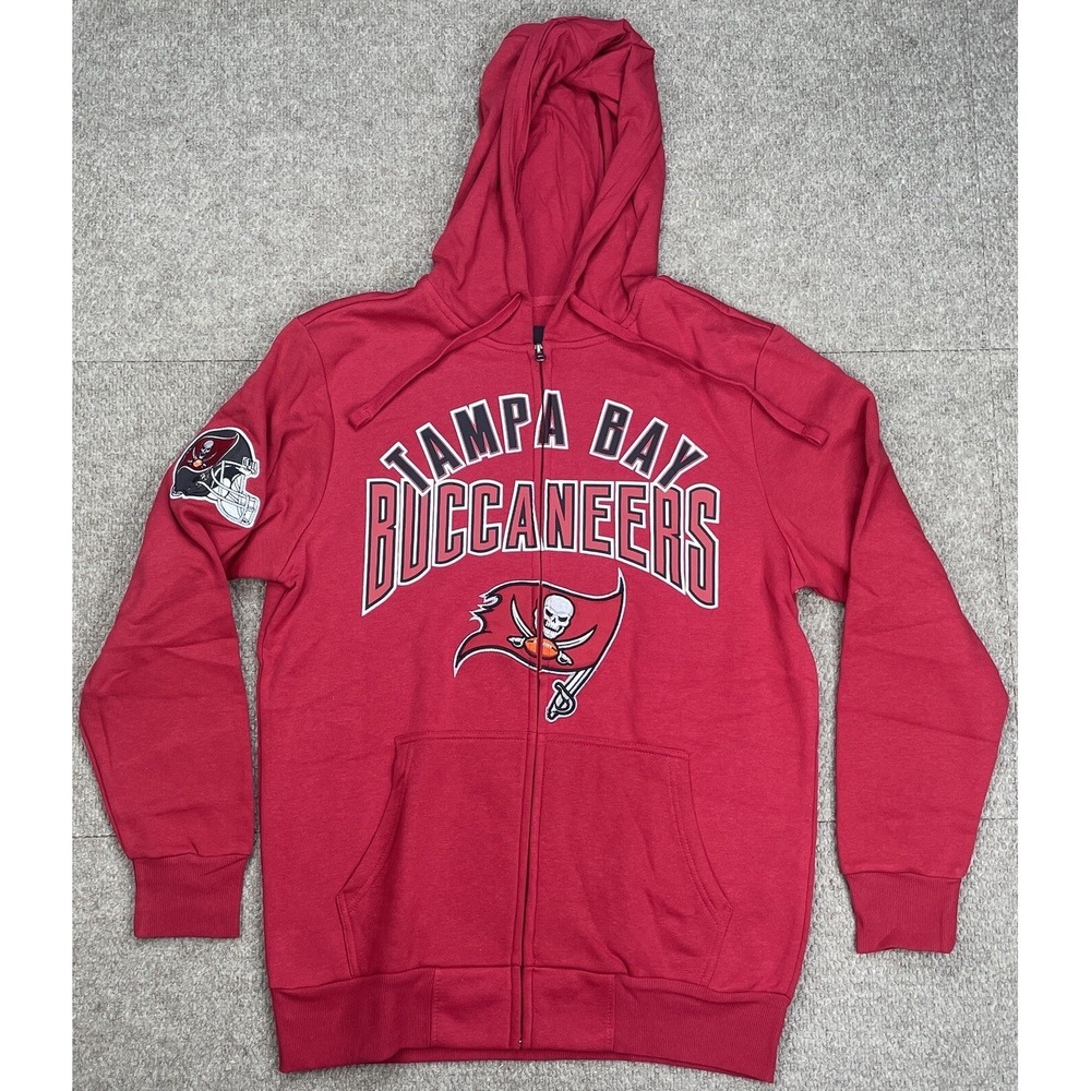 NFL Tampa Bay Buccaneers Team Apparel Long Sleeve Full Zip Hoodie Size Medium